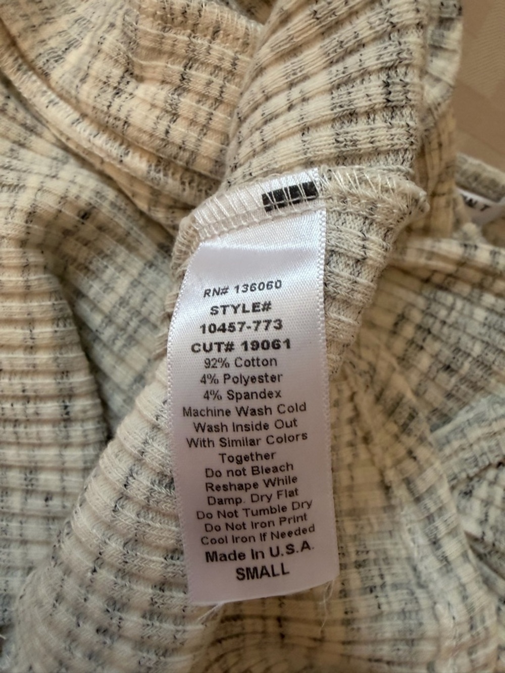 Project Social T Marled Oatmeal Ribbed Button Tank - Picture 5 of 7